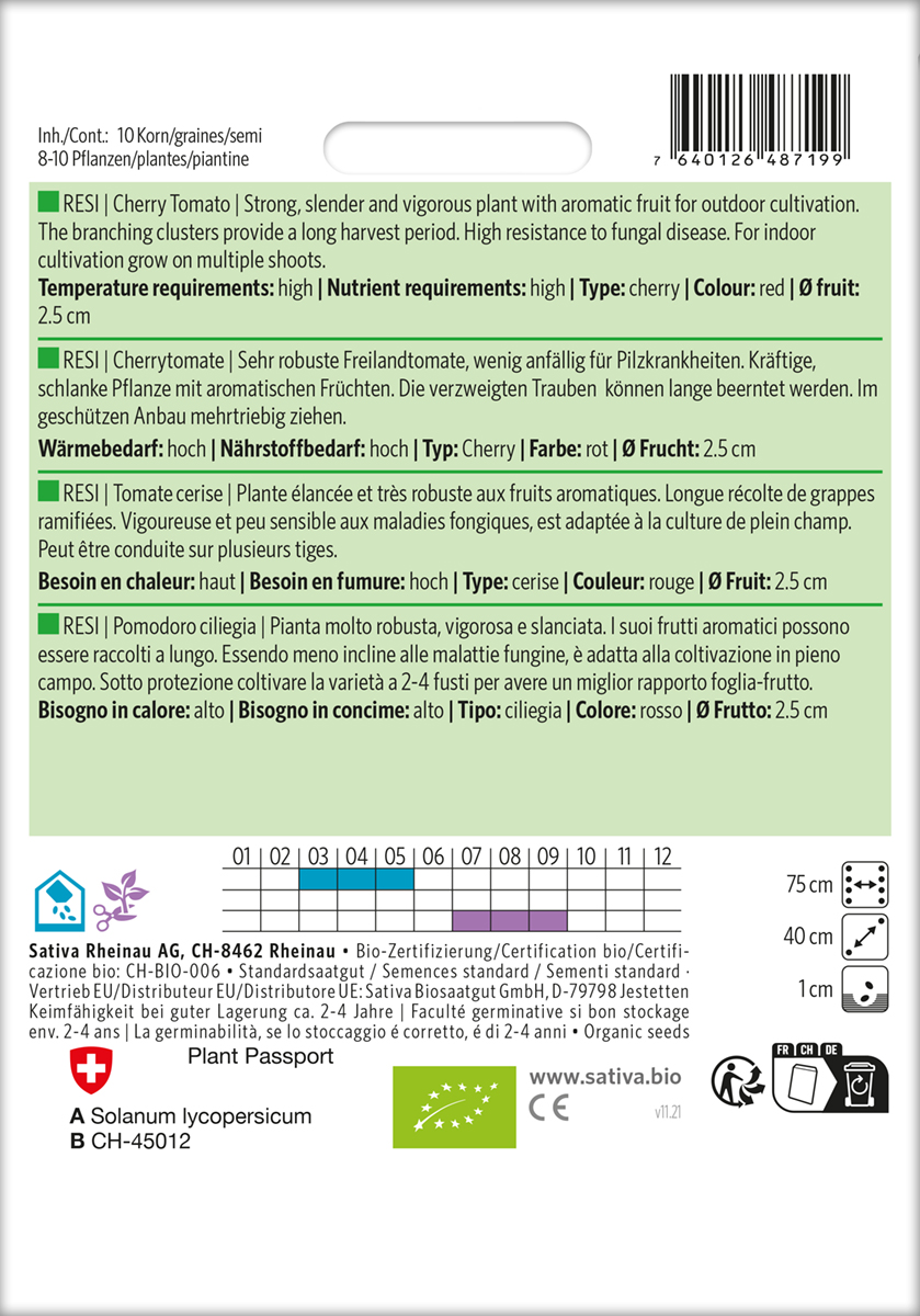 Tomate Resi, Cherrytomate BIO