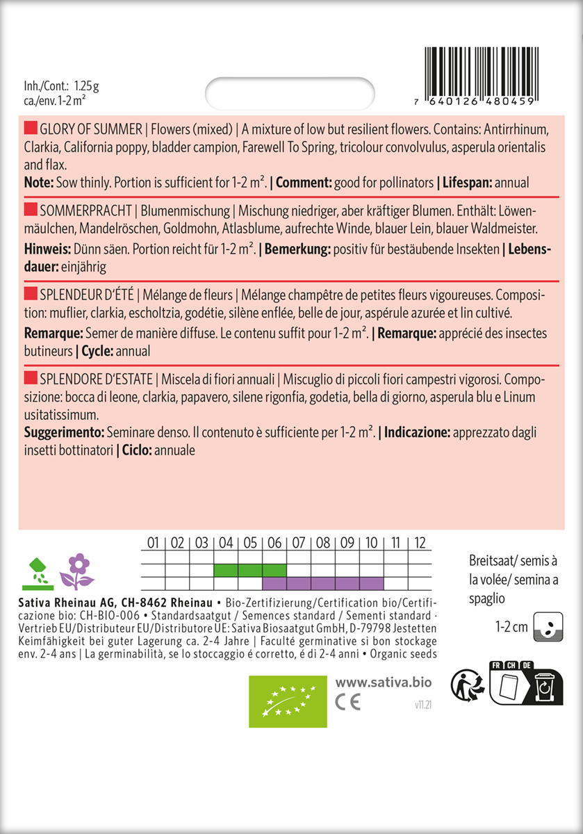 Sommerpracht Blumenmischung - Biosaatgut Sativa