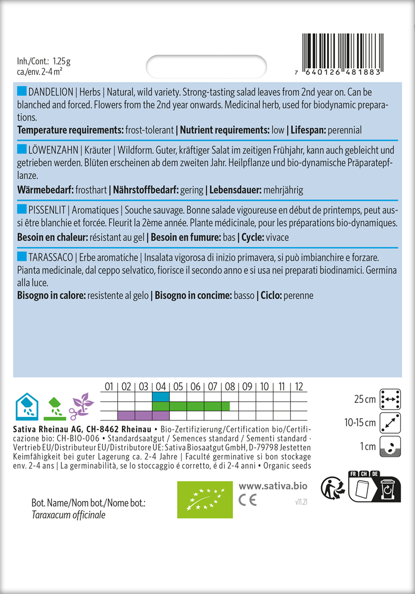 Löwenzahn Biosaatgut