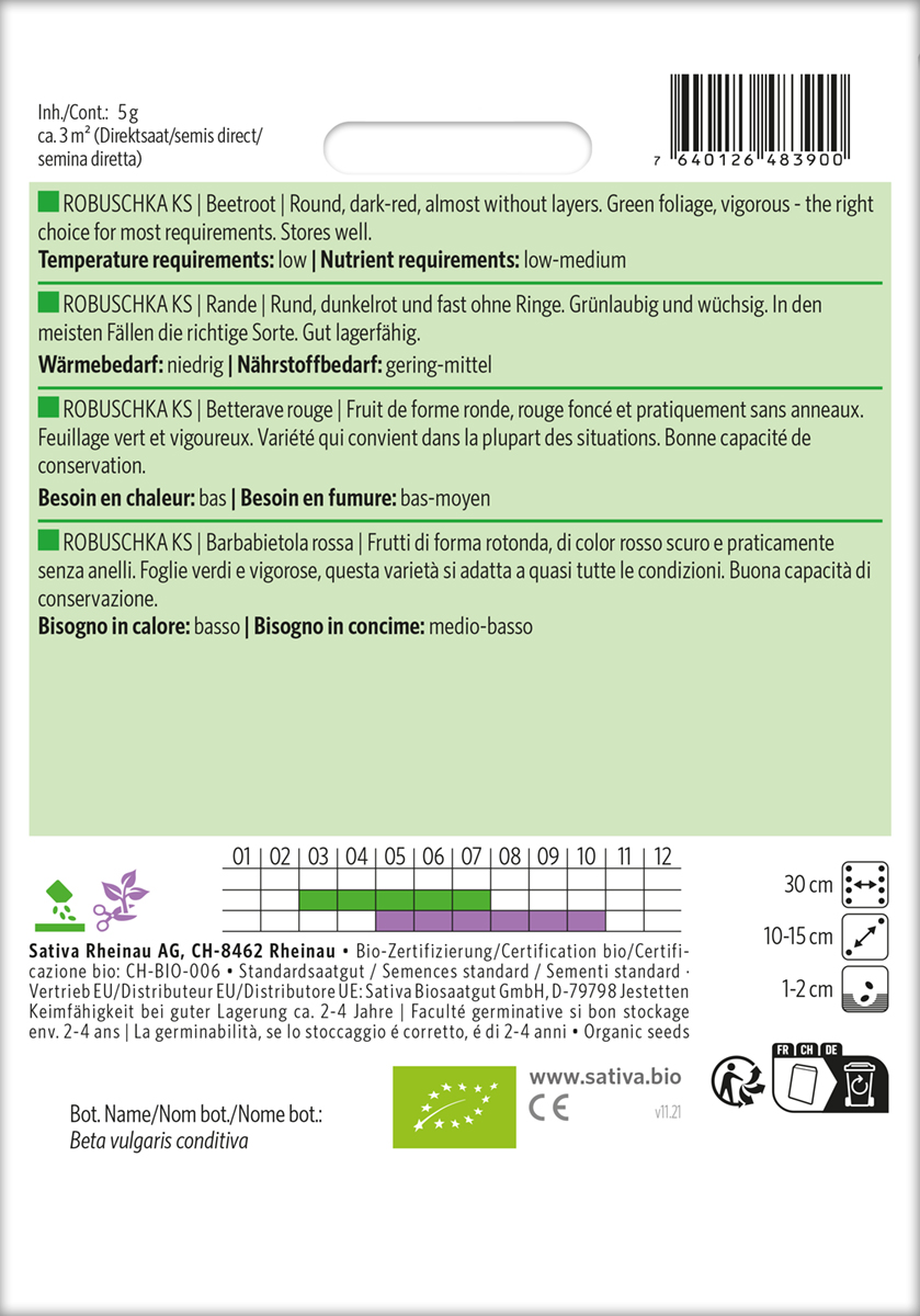 Rote Beete Robuschka KS Biosaatgut