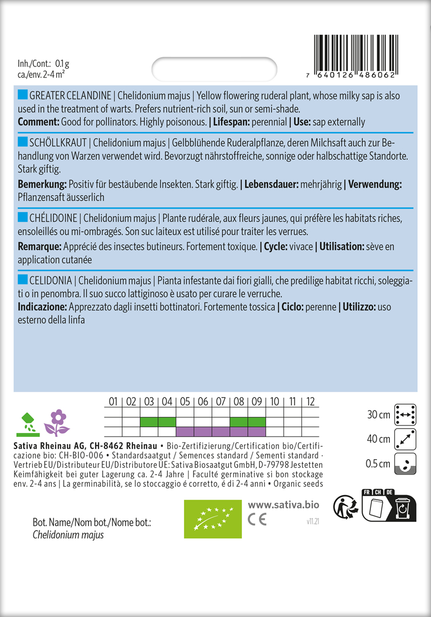 Schöllkraut Biosaatgut