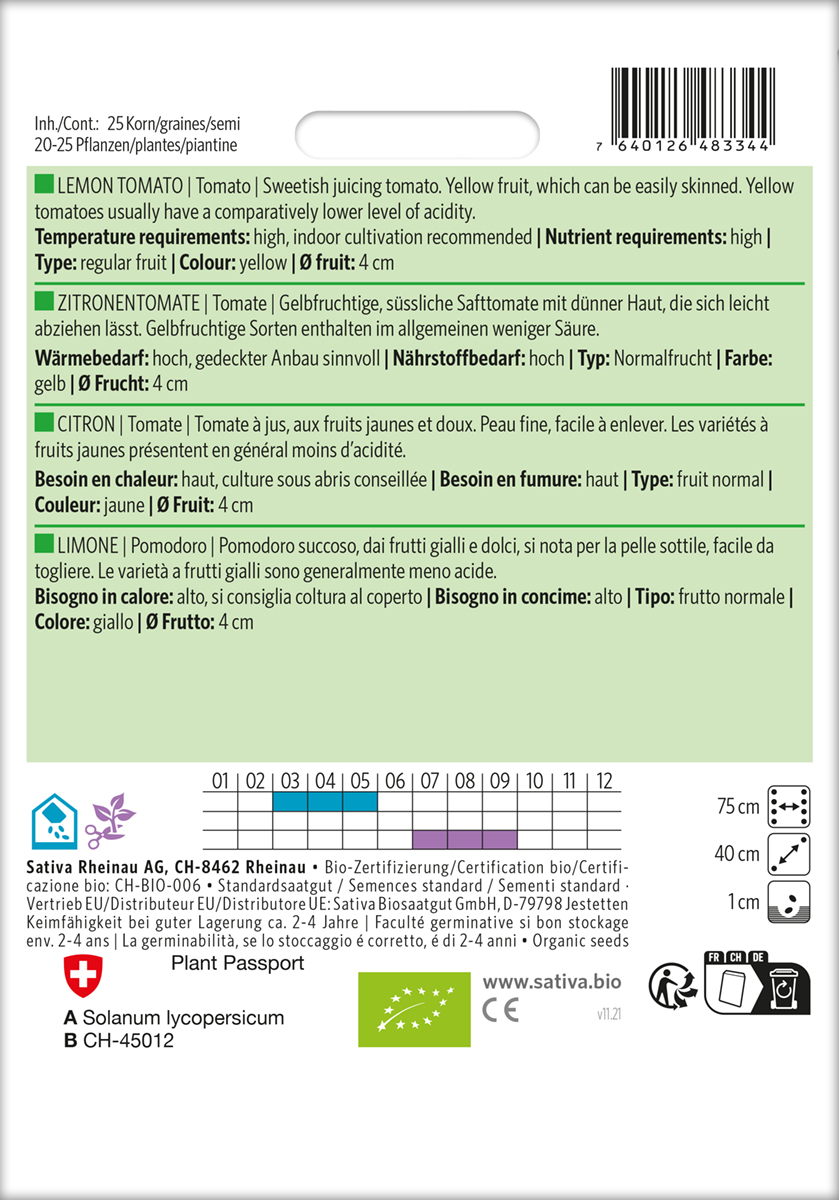 Tomate 'Zitronentomate' Biosamen