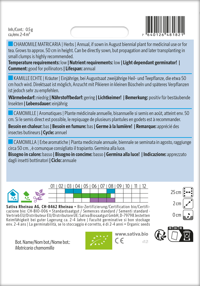 Kamille Echte Biosaatgut Sativa