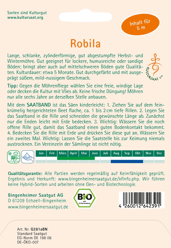 Möhre/ Karotte Robila Biosaatgut