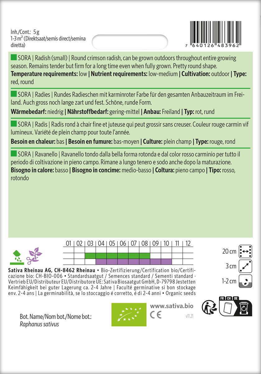 Radieschen Sora BIO Samen