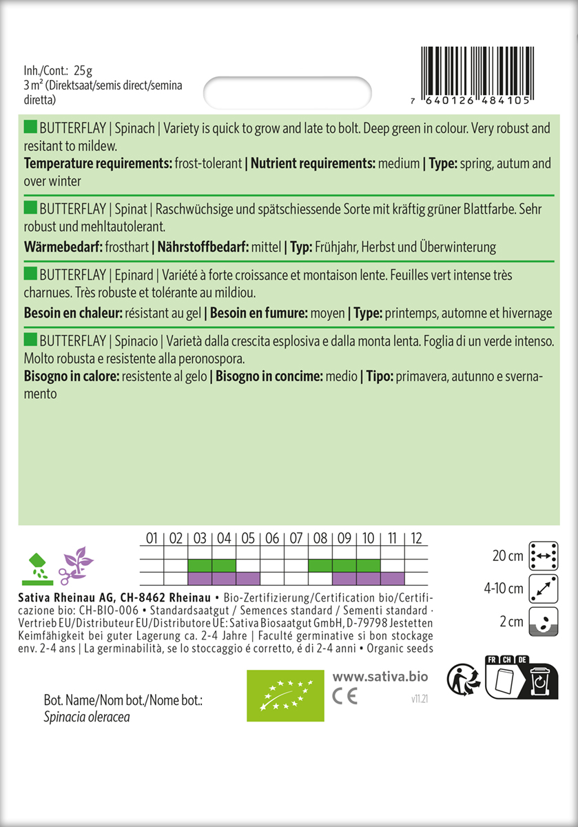 Spinat Butterfly BIO Samen
