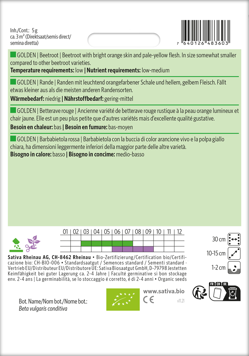 Gelbe Bete Biosaatgut von Sativa