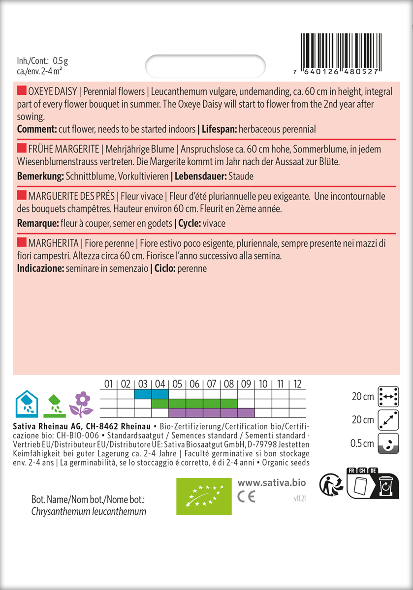 Frühe Margerite - Biosaatgut von Sativa