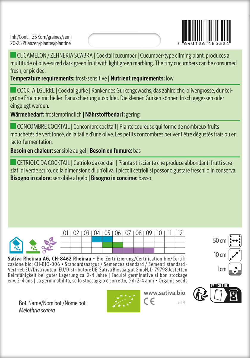 Gurke Cocktailgurke Biosaatgut