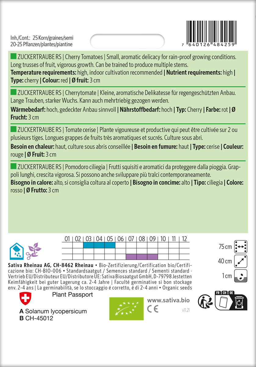 Tomate Zuckertraube, Cherrytomate BIO Samen