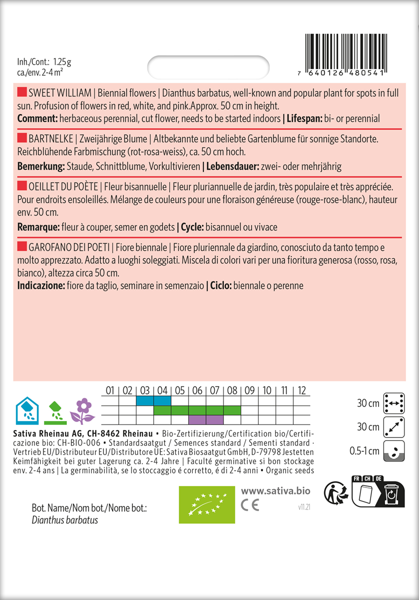 Bartnelke Biosamen von Sativa