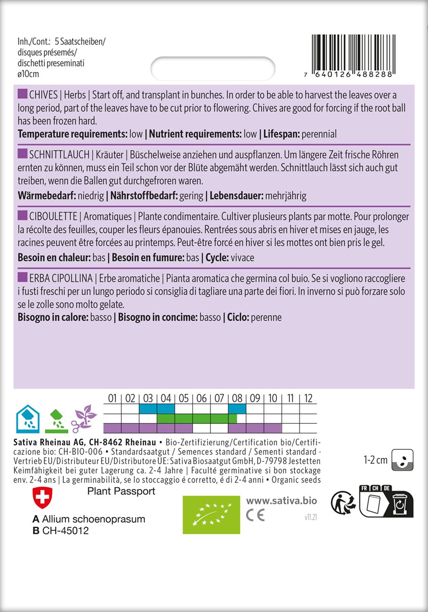 Schnittlauch Biosaatgut Sativa