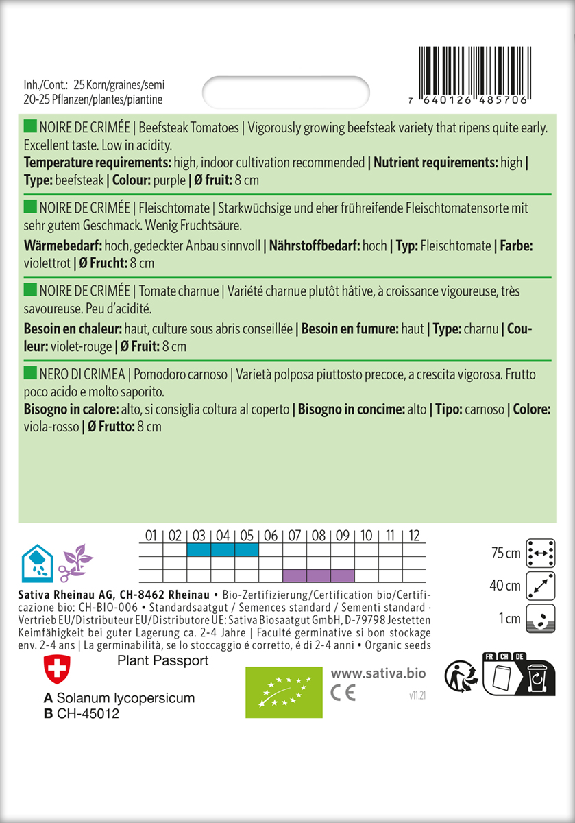 Tomate 'Noire de Crimée', Biosaatgut