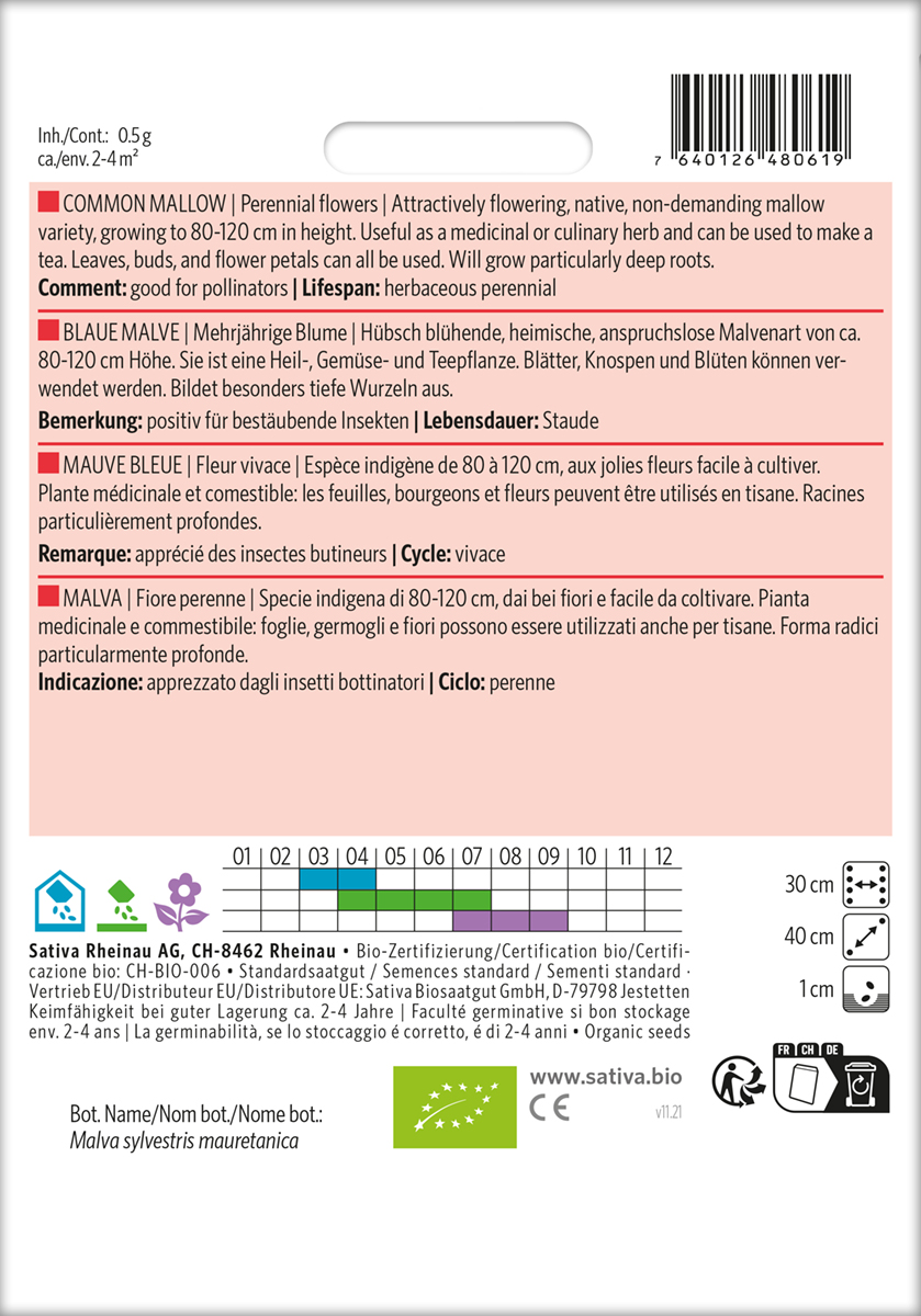 Blaue Malve - Biosaatgut Sativa