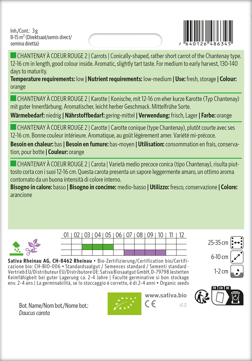 Karotte 'Chantenay à coeur rouge 2' Biosaatgut