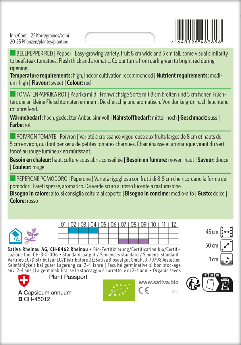 Paprika Tomatenpaprika Rot Biosaatgut