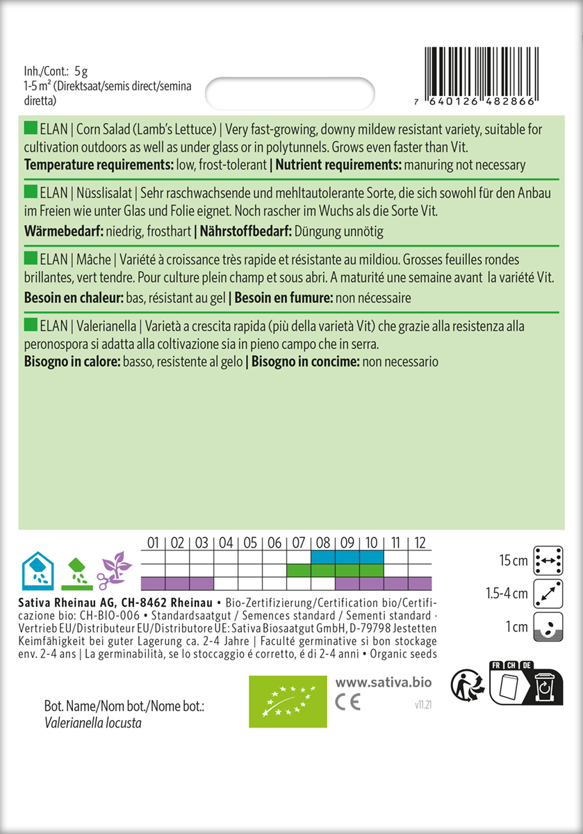 Feldsalat/ Ackersalat Elan Biosaatgut von Sativa