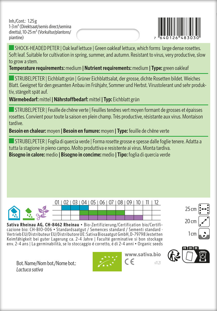 Eichblattsalat 'Strubelpeter' Biosaatgut