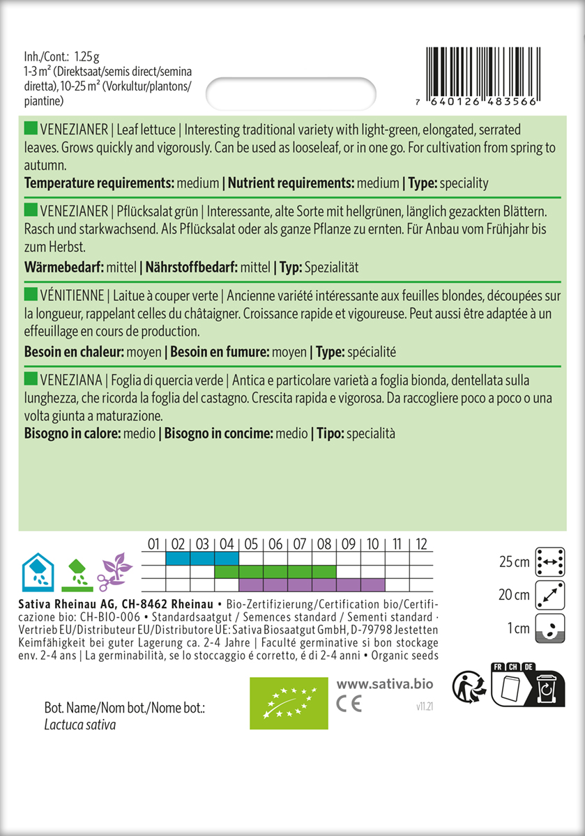 Pflücksalat Venezianer Bio Saatgut