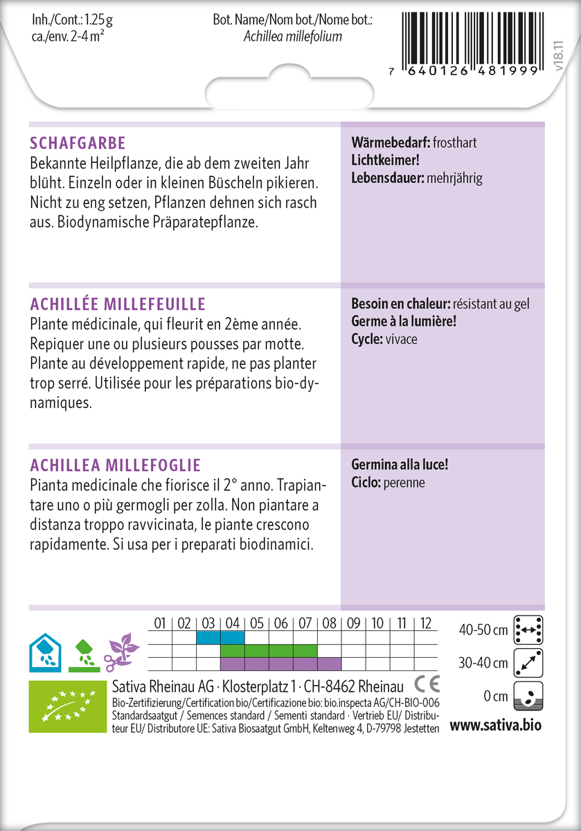 Schafgarbe Sativa Biosaatgut