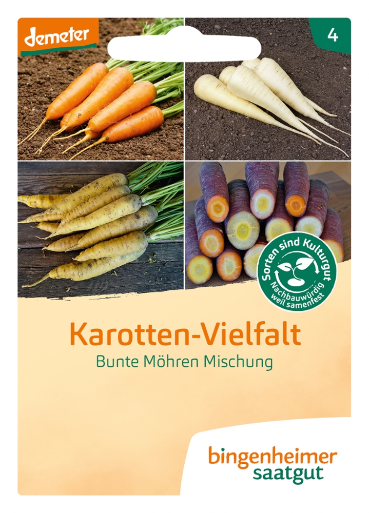 Karotten-Vielfalt - Bunte Möhren Mischung, BIO Samen