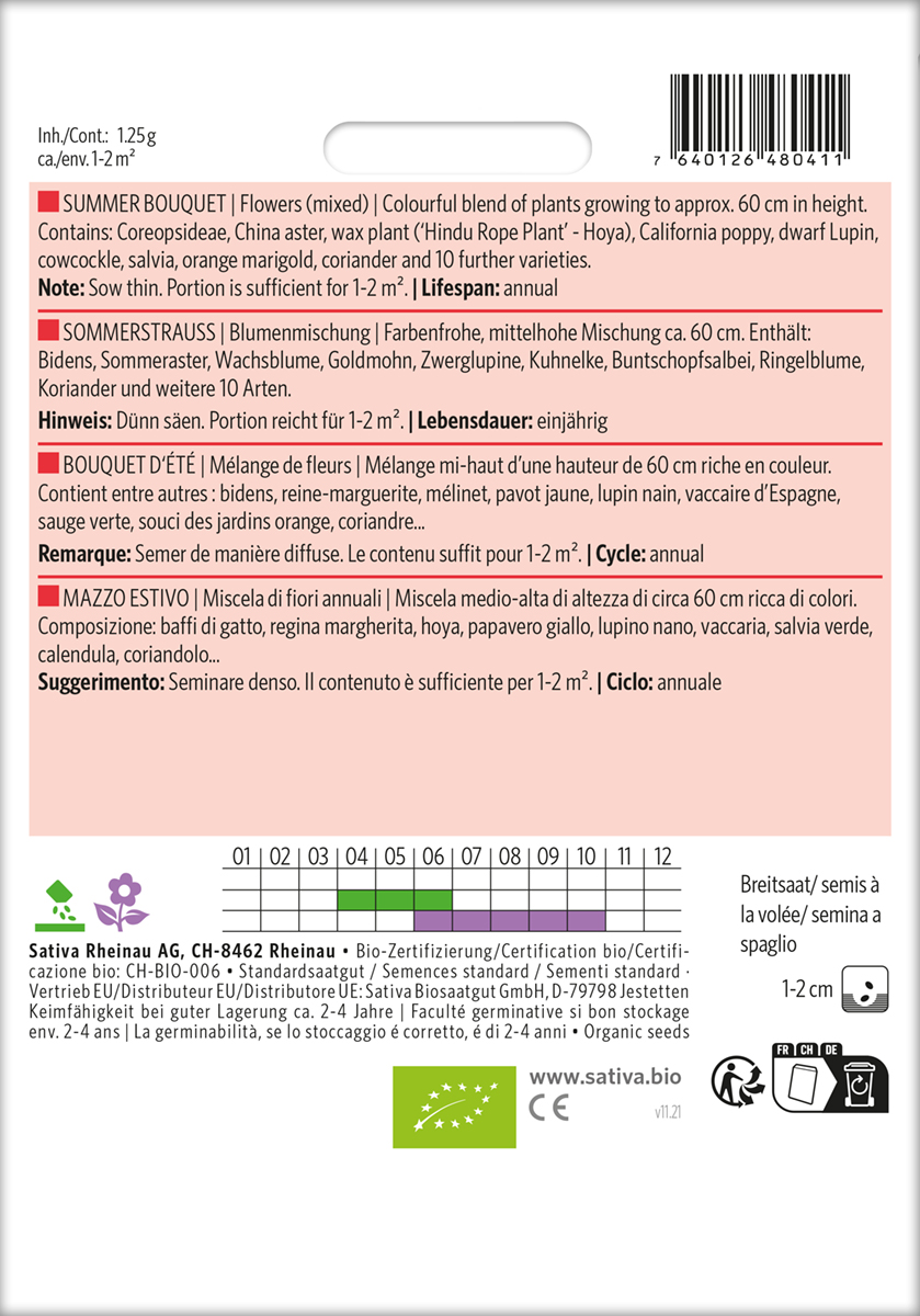 Sommerstrauß Blumenmischung - Biosaatgut Sativa