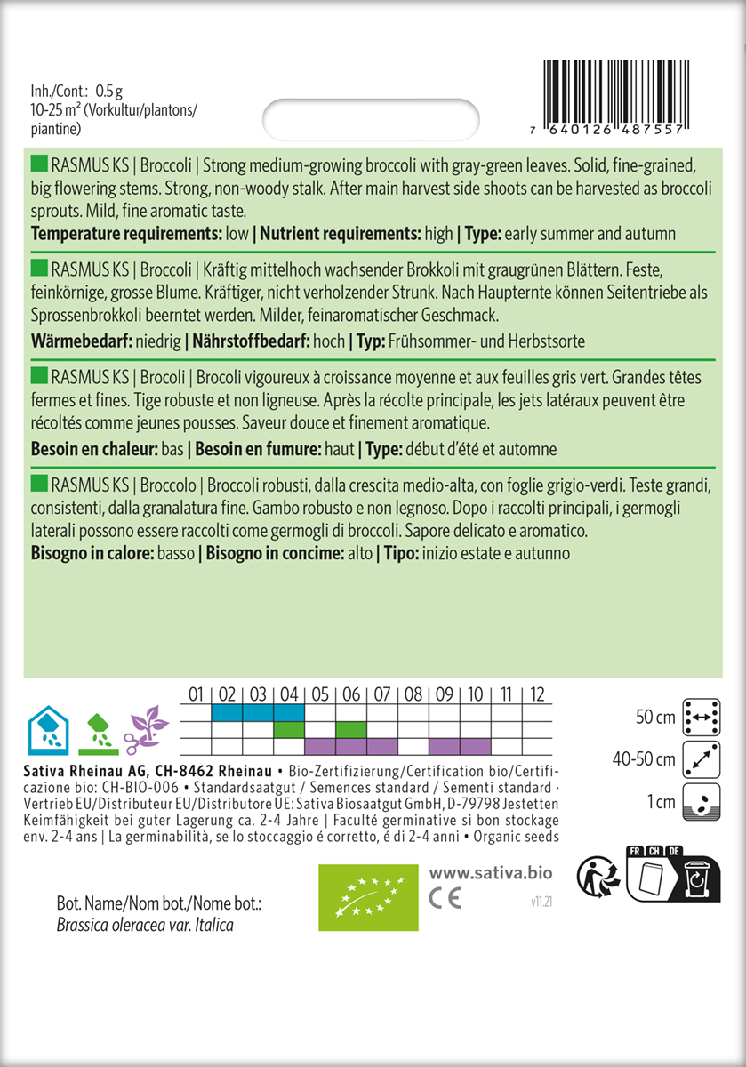 Broccoli Rasmus KS BIO Samen