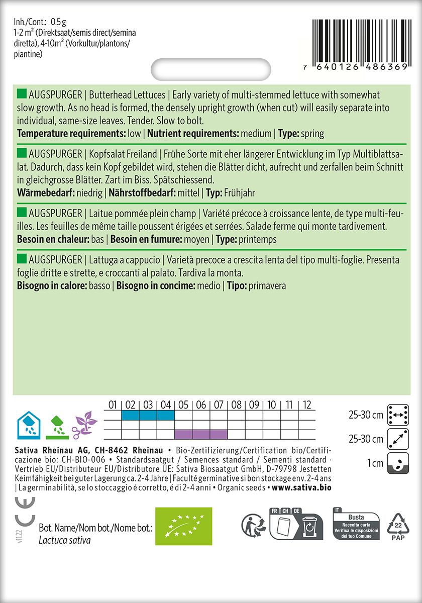 Kopfsalat 'Augspurger' Biosaatgut