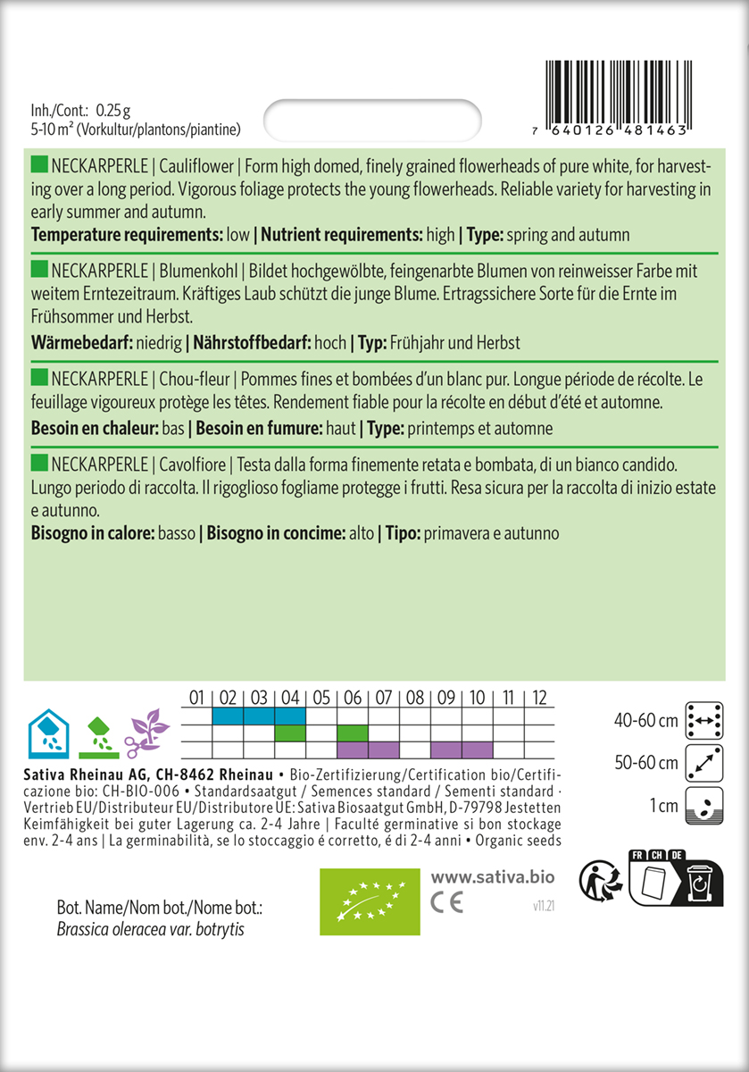 Blumenkohl Neckarperle Biosaatgut