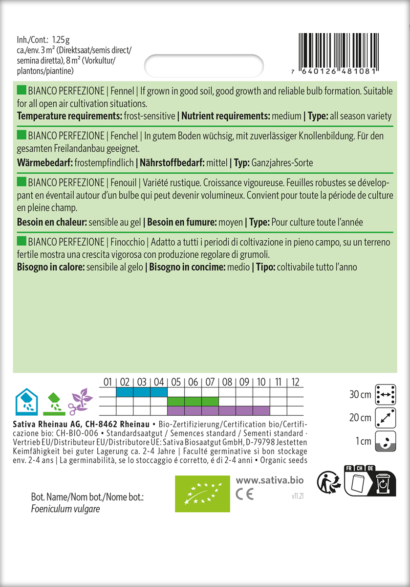 Fenchel 'Bianco Perfezione' Biosaatgut