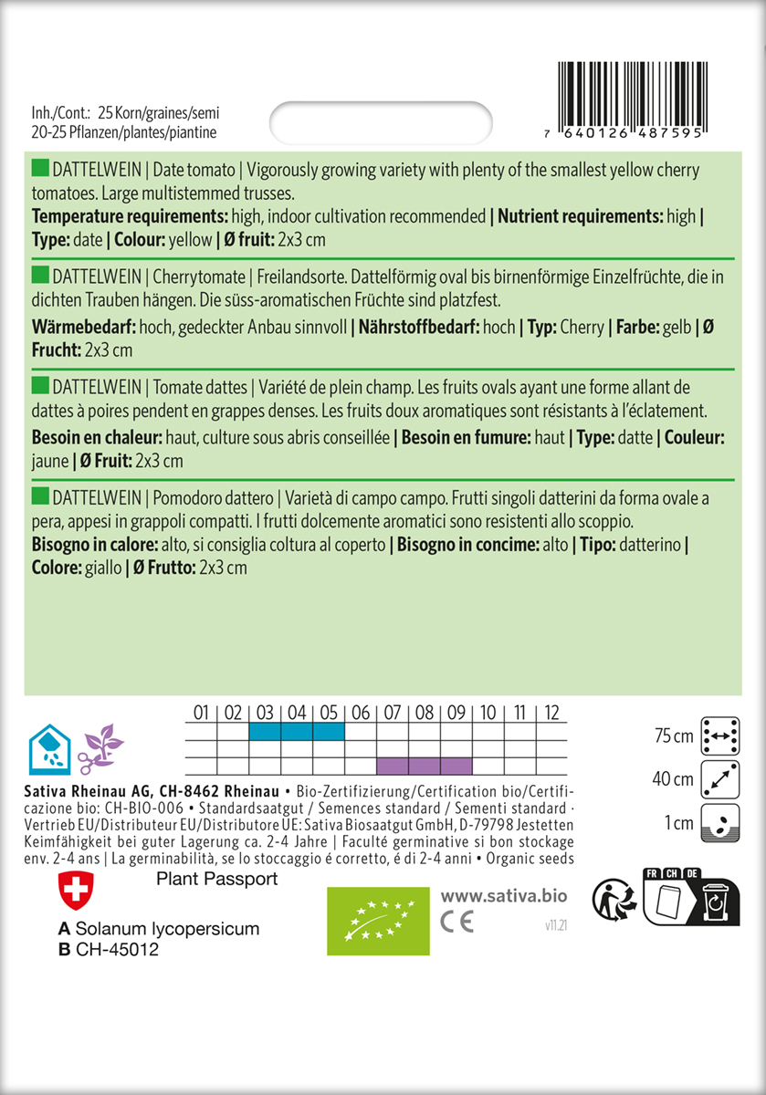 Dattel Tomate Dattelwein Biosaatgut