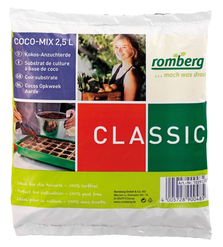 Kokos-ErdeauCRS1NguB67k Kokos Anzuchterde 2,5 l Beutel von Romberg