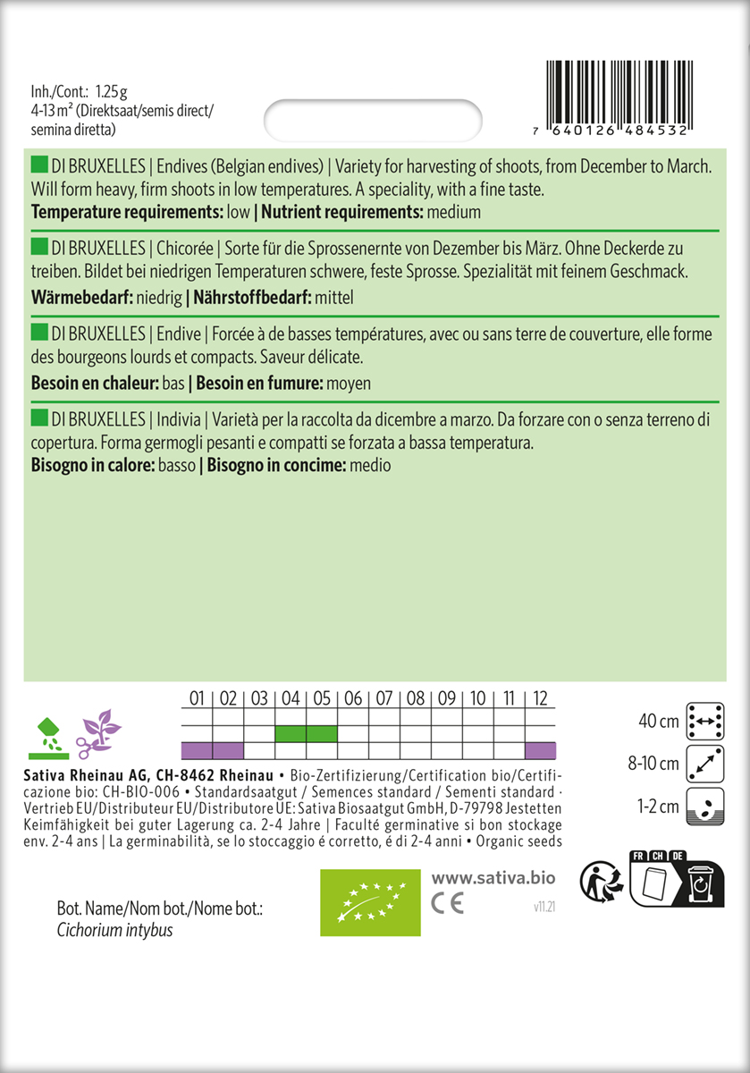Chicorée Di Bruxelles Biosaatgut