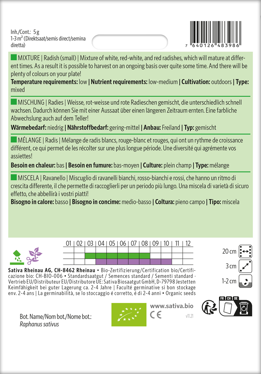 Radieschen Mischung Biosaatgut