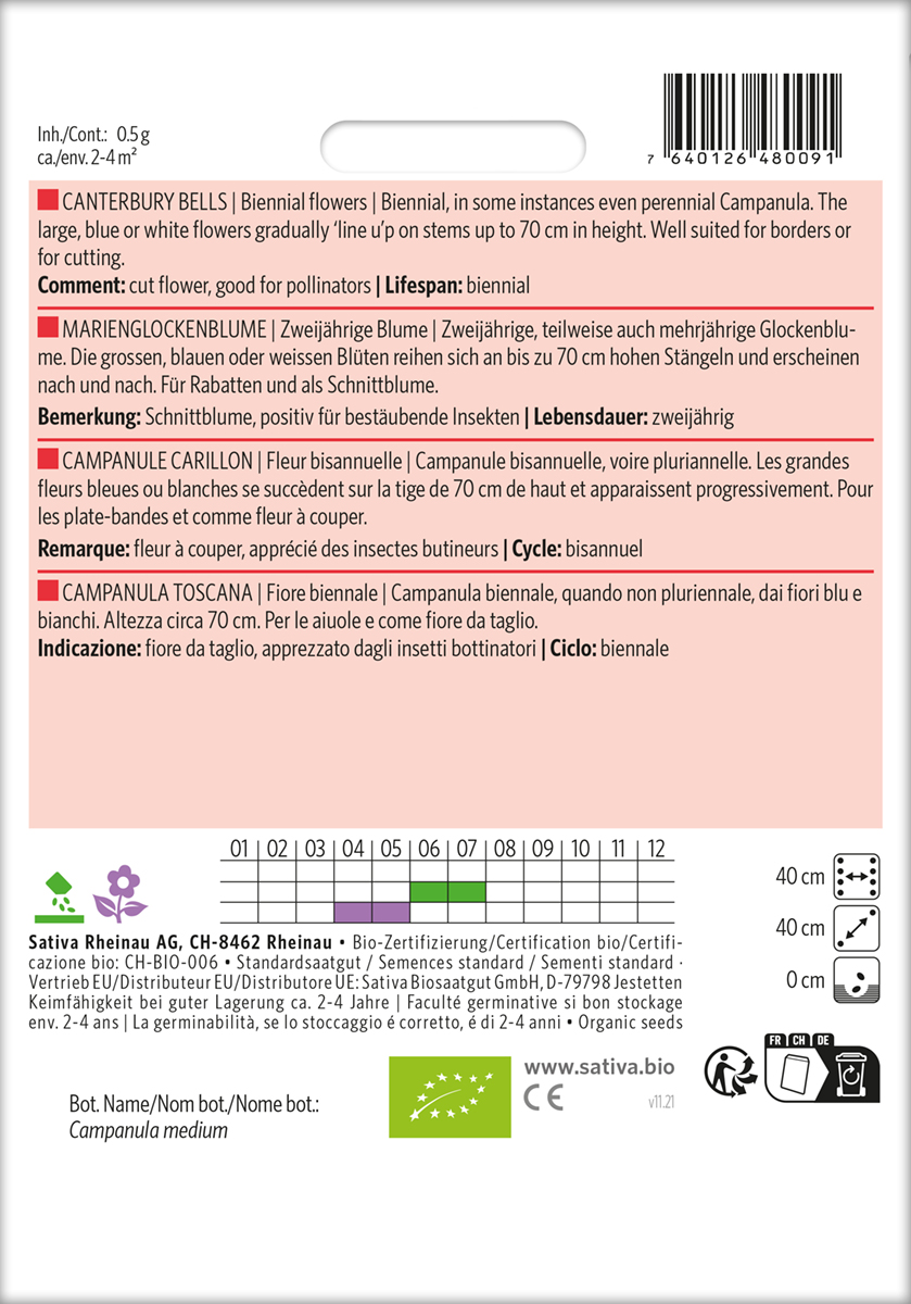 Marienglockenblume BIO Samen Sativa