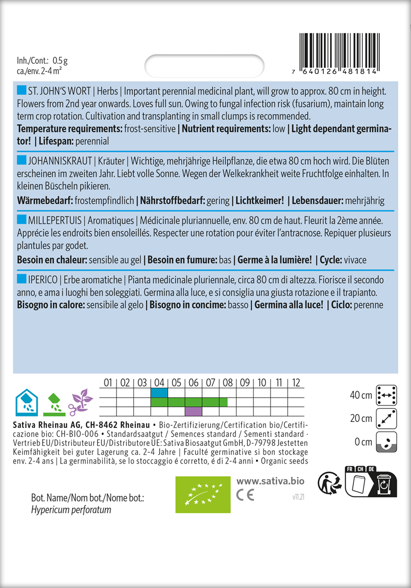 Johanniskraut BIO Samen