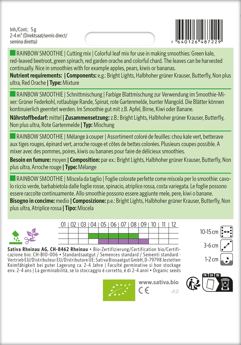 Rainbow Smoothie Schnittmischung Biosaatgut
