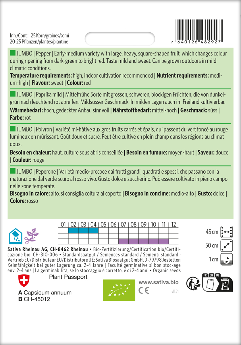 Paprika Jumbo Biosaatgut