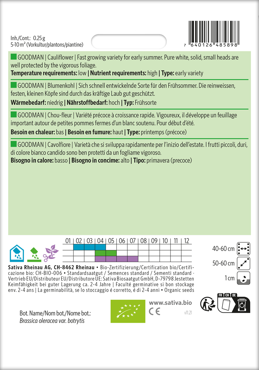 Blumenkohl Goodman Biosaatgut