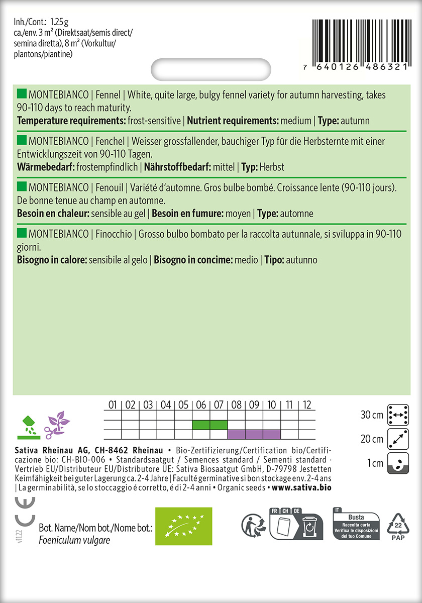 Fenchel 'Montebianco (SAT 39)', Biosaatgut