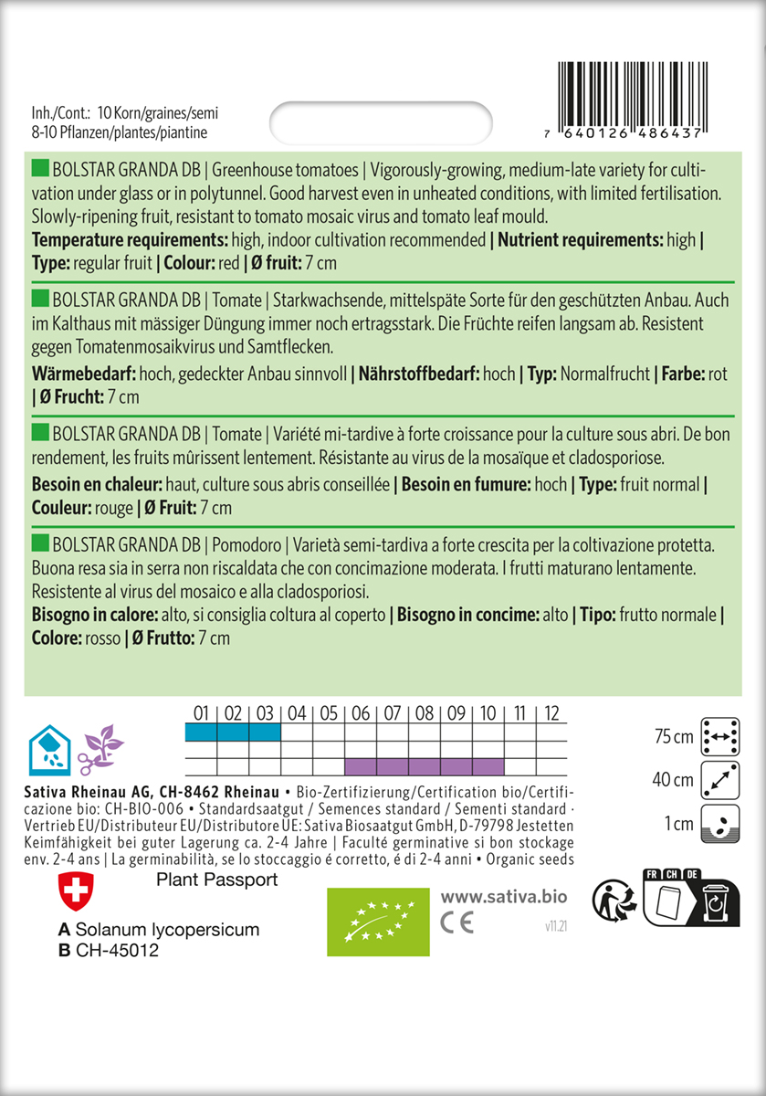 Tomate Bolstar Granda Biosaatgut