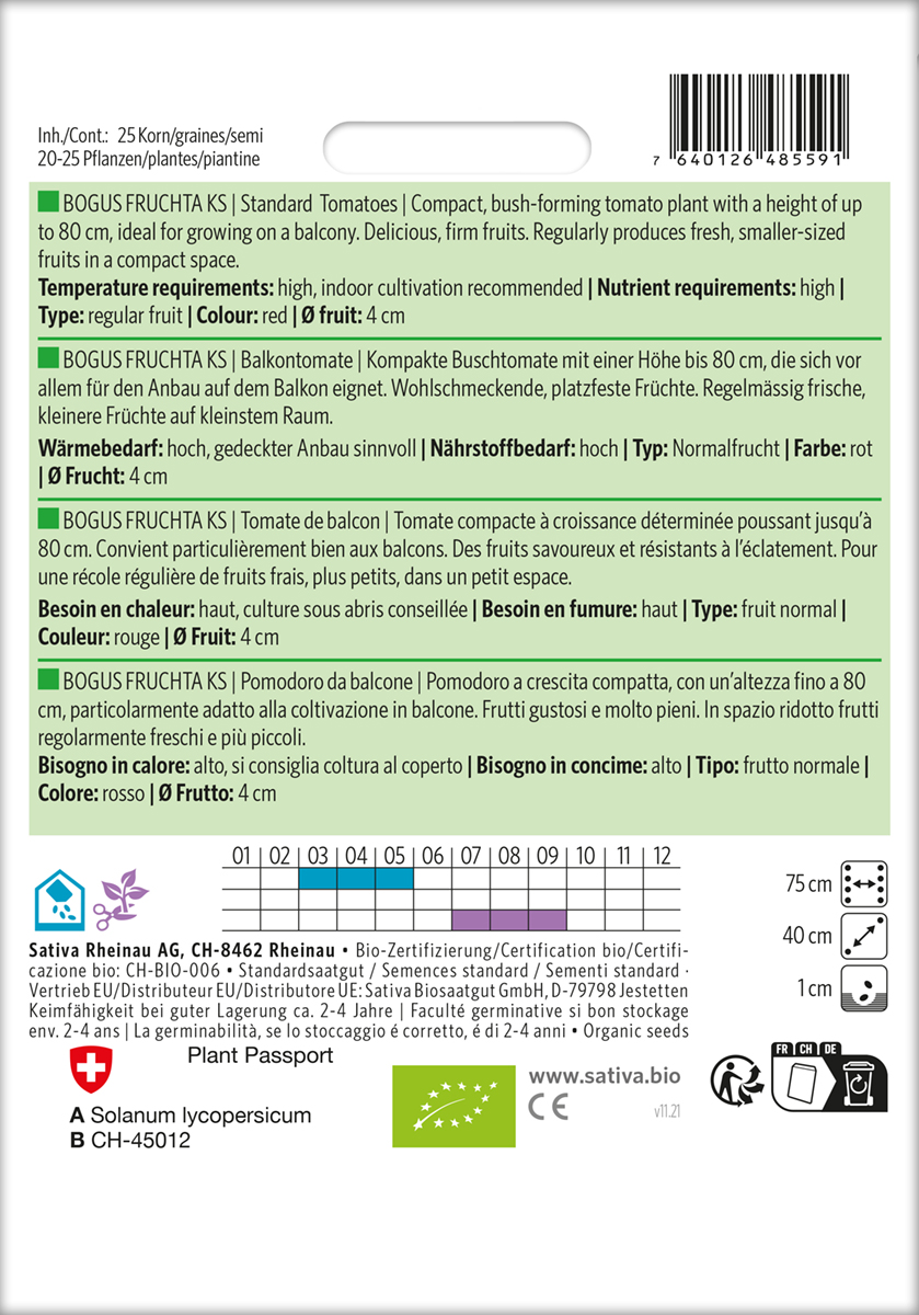 Tomate Bogus Fruchta KS Biosamen