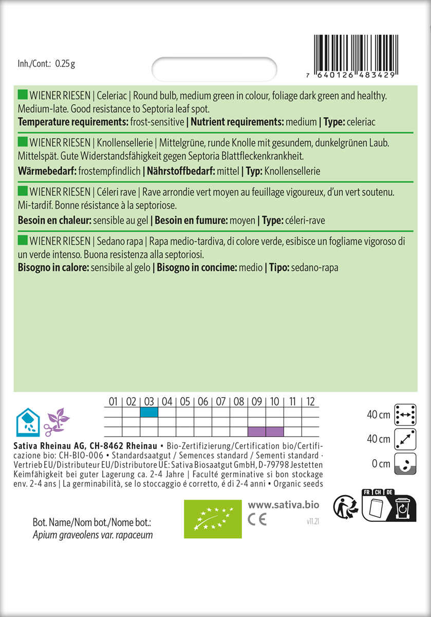 Konollen Sellerie Wiener Riesen Samen