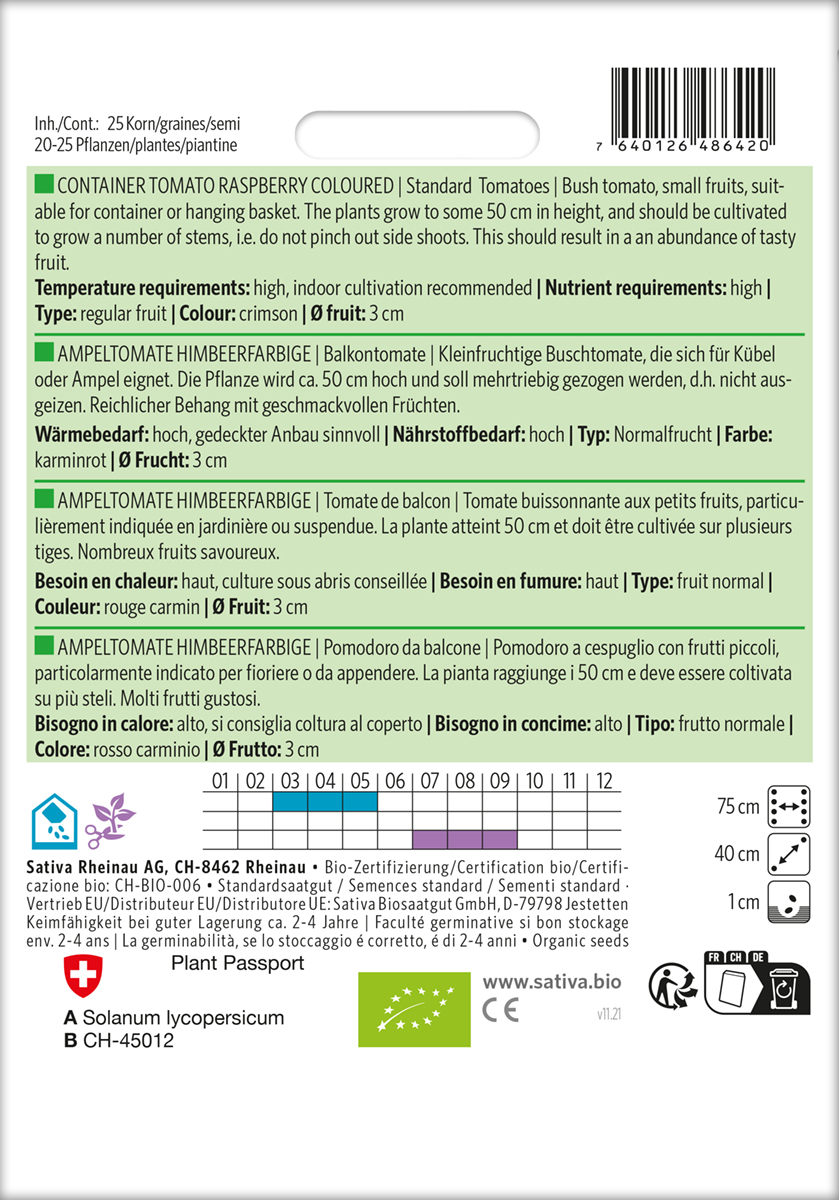 Tomate Ampeltomate Himbeerfarbige 
