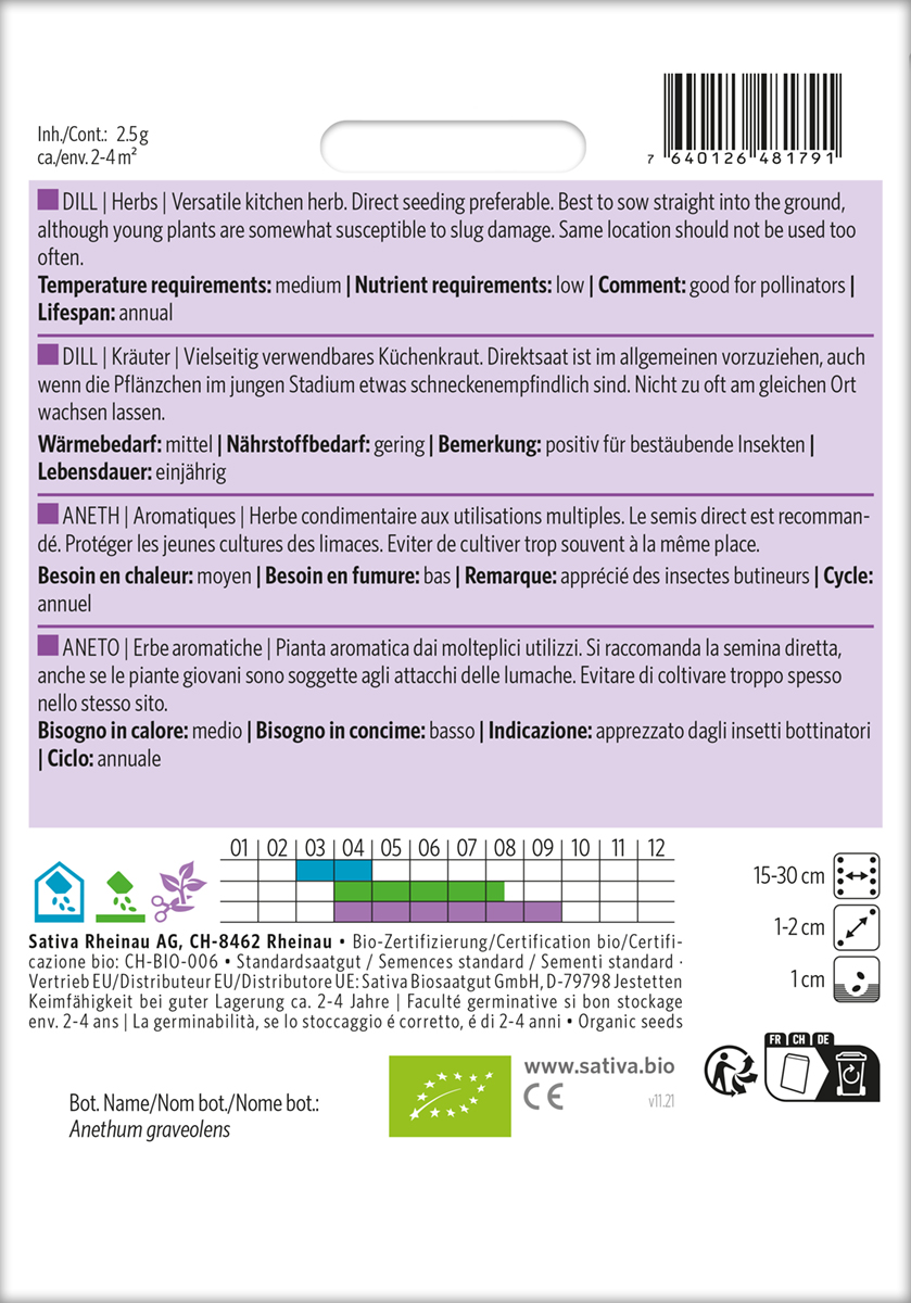 Dill Bio Samen/ Samen für die Welt