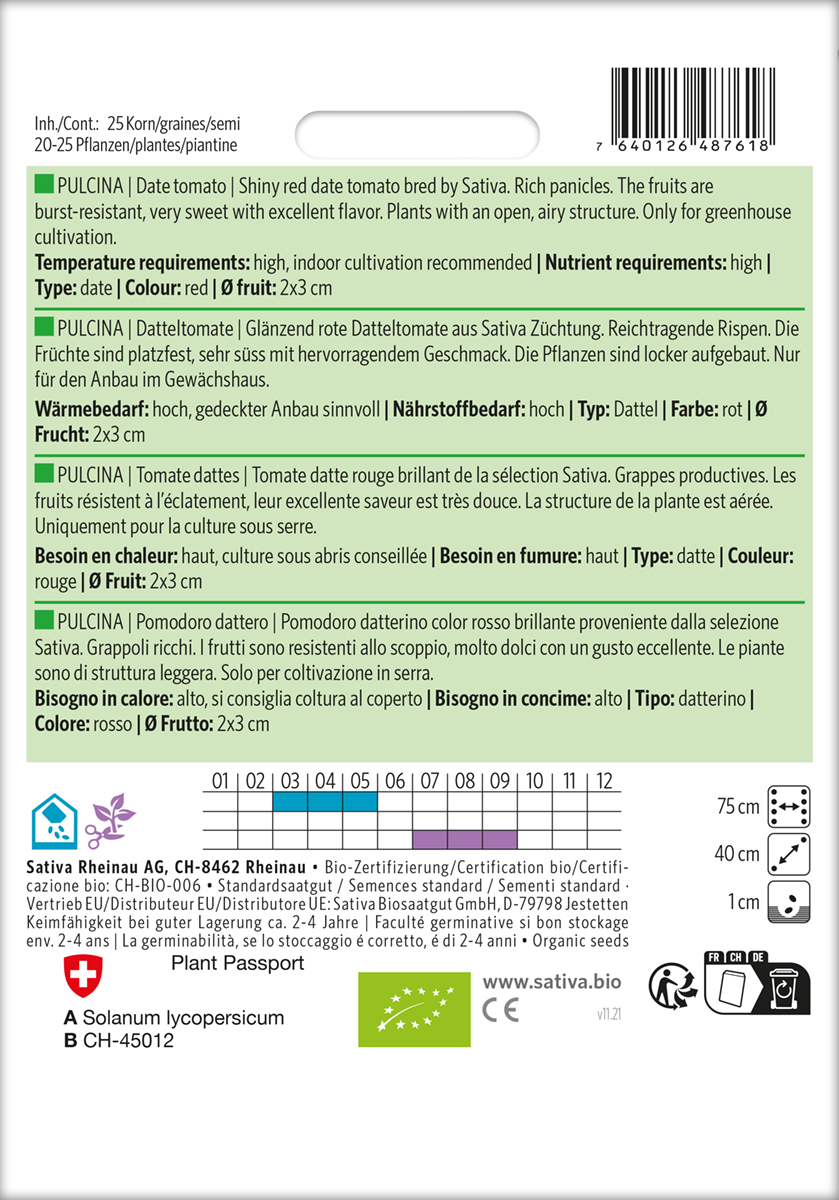 Rote Datteltomate 'Pulcina' Biosaatgut