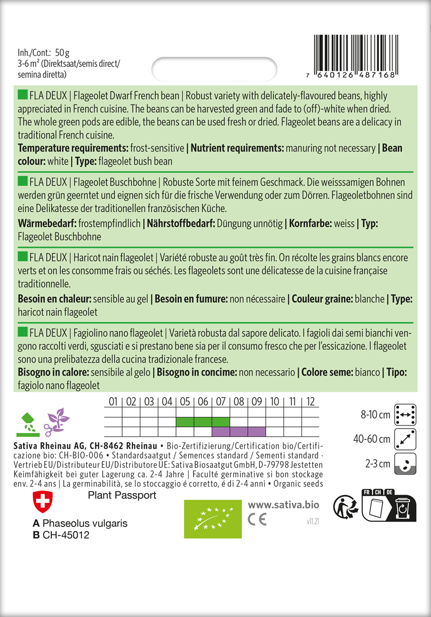Buschbohne Fla Deux, Biosaatgut