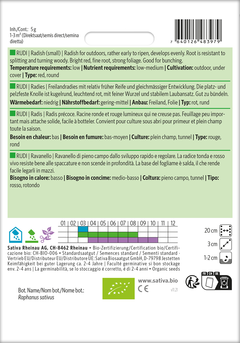 Radieschen Rudi Biosaatgut
