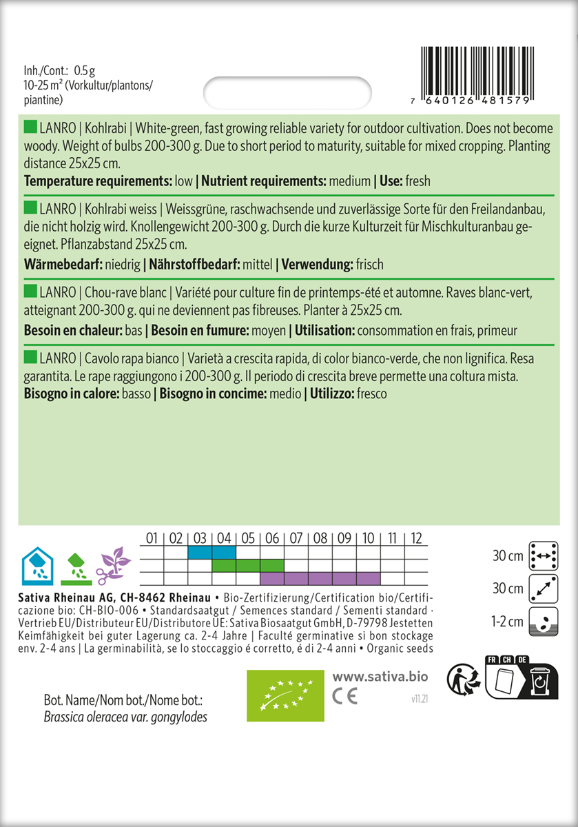 Kohlrabi Lanro BIO Samen